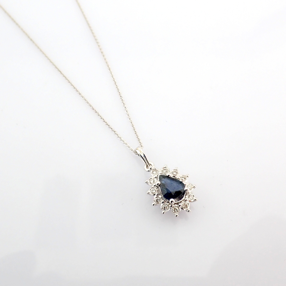 Natural Diamond 18K White Gold Necklace