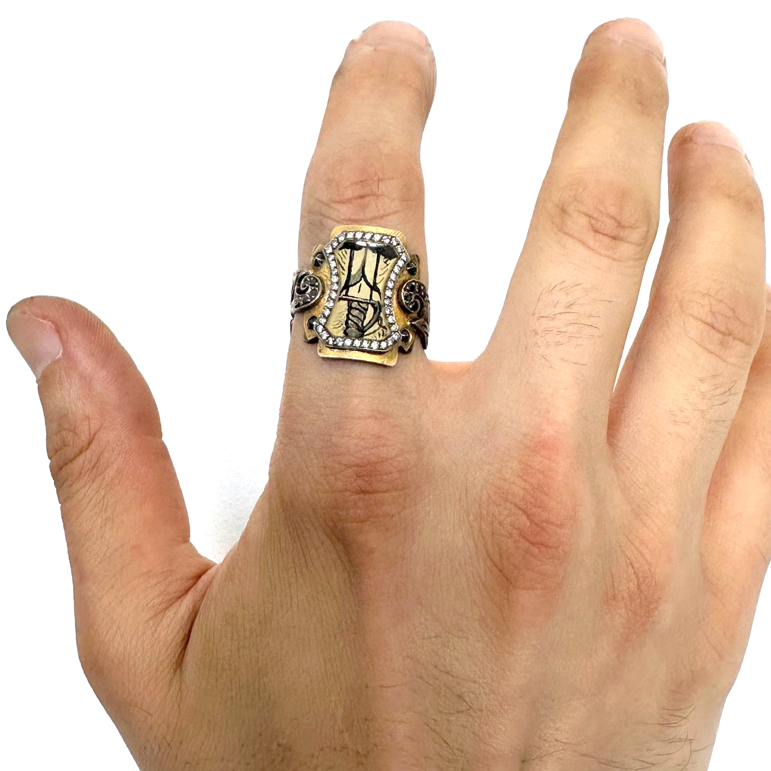 Natural Diamond 24K Yellow Gold Ring