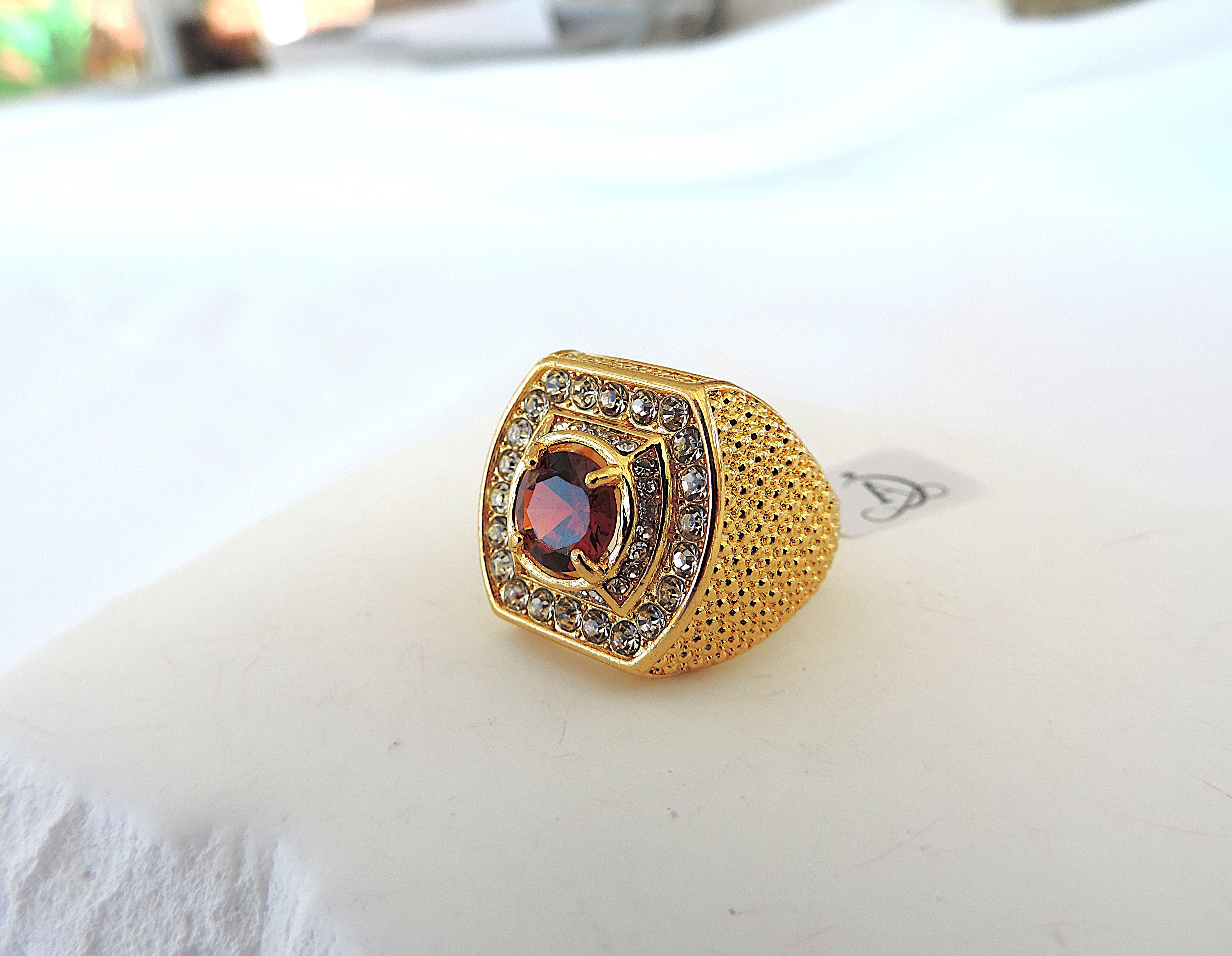 Aethon Men's 18k Gold Plated Zircon Ring