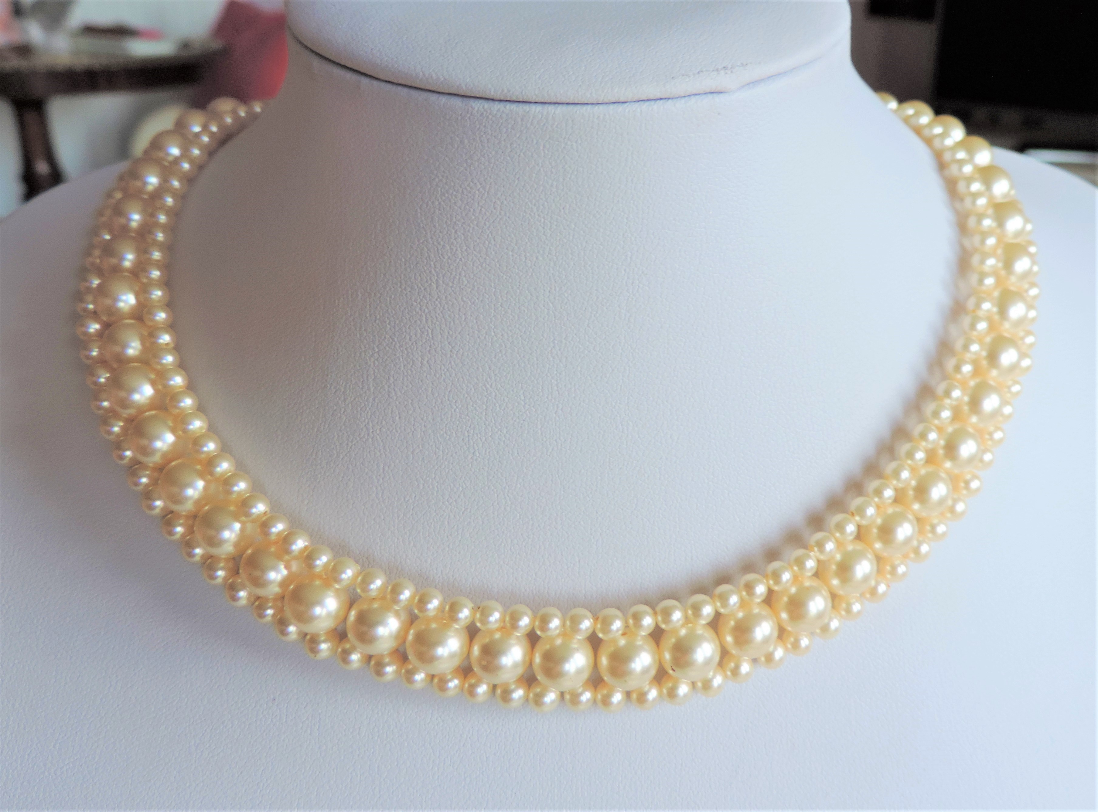 Vintage Three Strand 17 inch Pearl Necklace