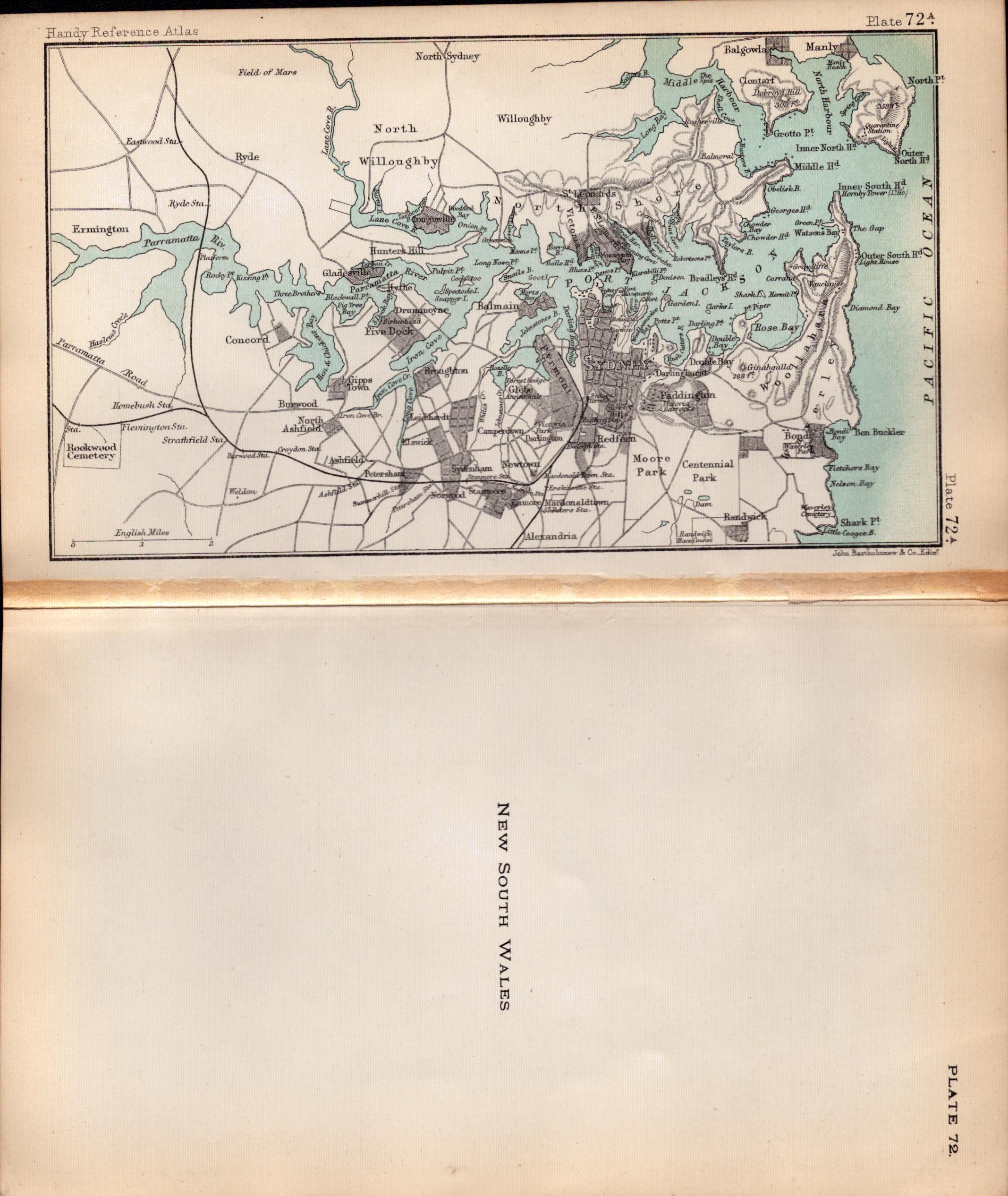 New South Wales Australia Double Sided Victorian Antique 1896 Map.