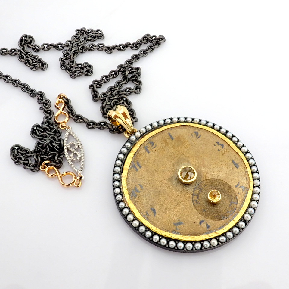 Natural Diamond 18K Yellow Gold Necklace