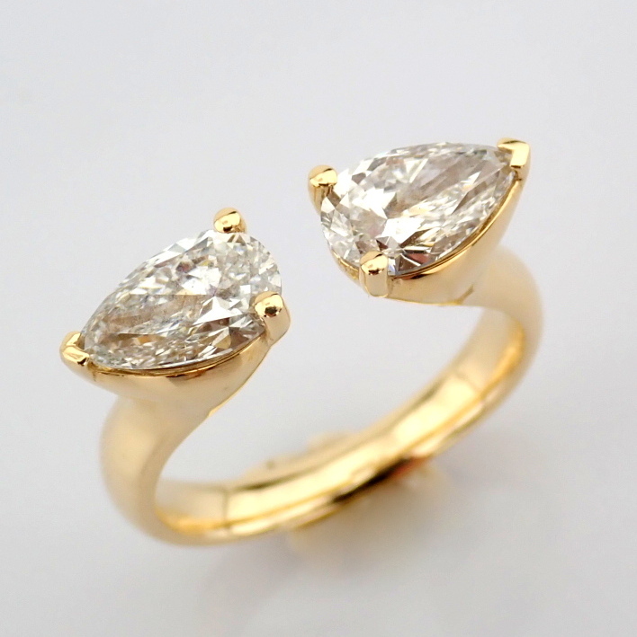 Pear Cut Lab-Grown Diamond Ring - 1.97 Total Carat (IGI Certified)