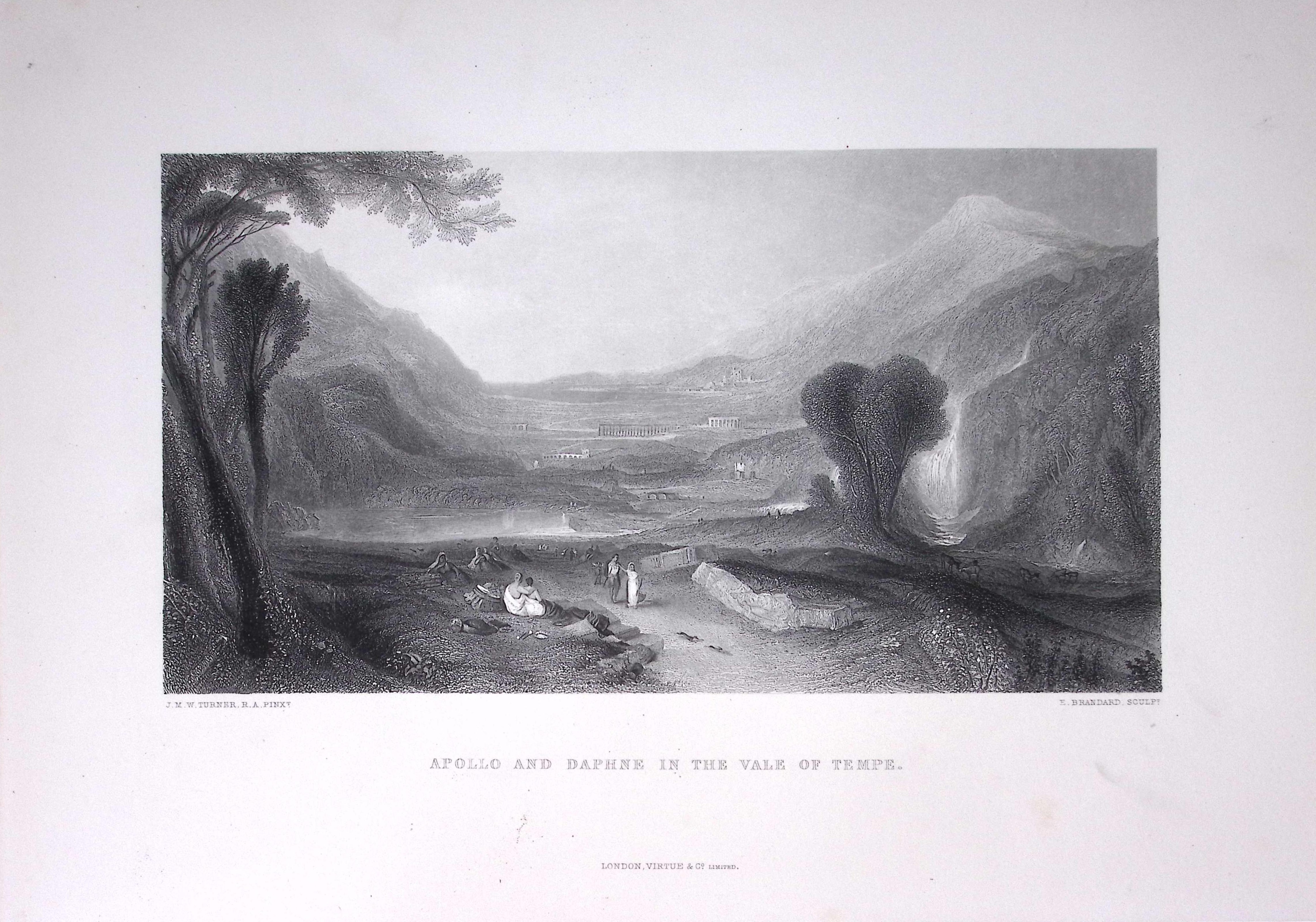 J.M.W Turner Regulus Leaving Carthage Antique Steel Engraving-19-TR