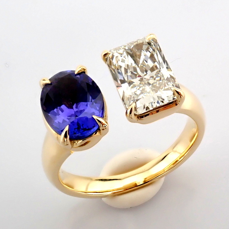 Radiant Cut Lab-Grown Diamond Ring - 3.61 Total Carat (IGI Certified)