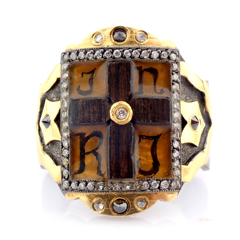 Natural Diamond 24K Yellow Gold Ring