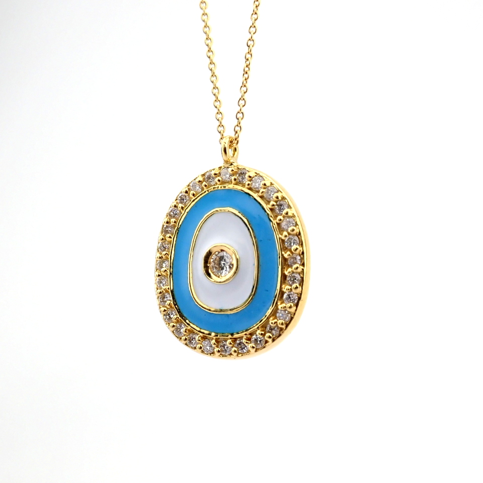 Natural Diamond 18K Yellow Gold Necklace