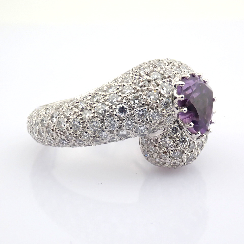 Natural Diamond 18K White Gold Ring
