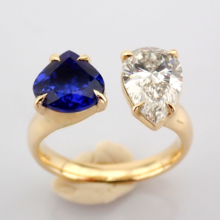 Pear Cut Lab-Grown Diamond Ring - 3.65 Total Carat (IGI Certified)