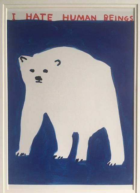 David Shrigley OBE (b 1968) ‘I Hate Humans & 3 Others’, Shrig Mini Series Offset Lithograph, Framed