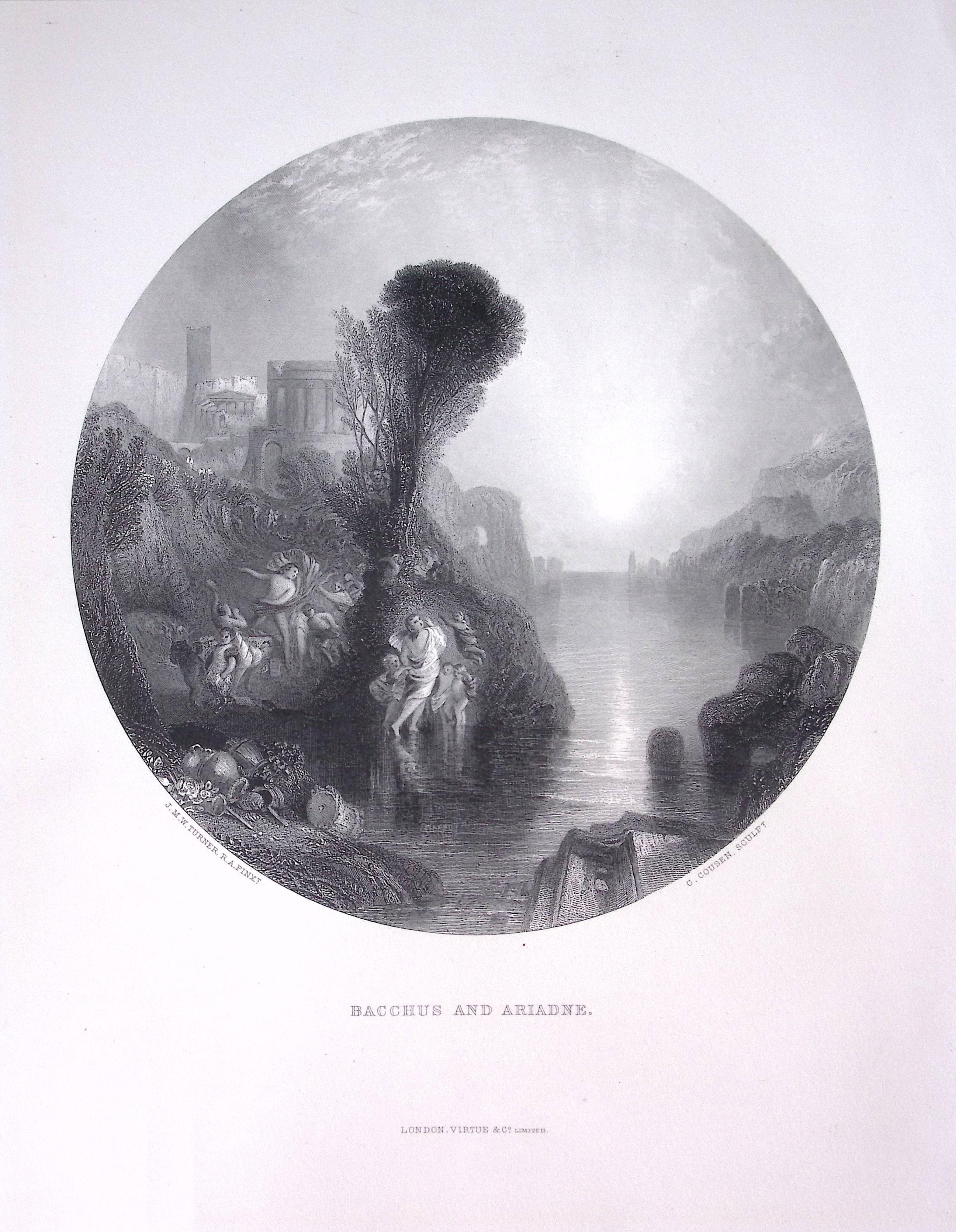 J.M.W Turner Bacchus And Ariadne Antique Steel Engraving-11-TR