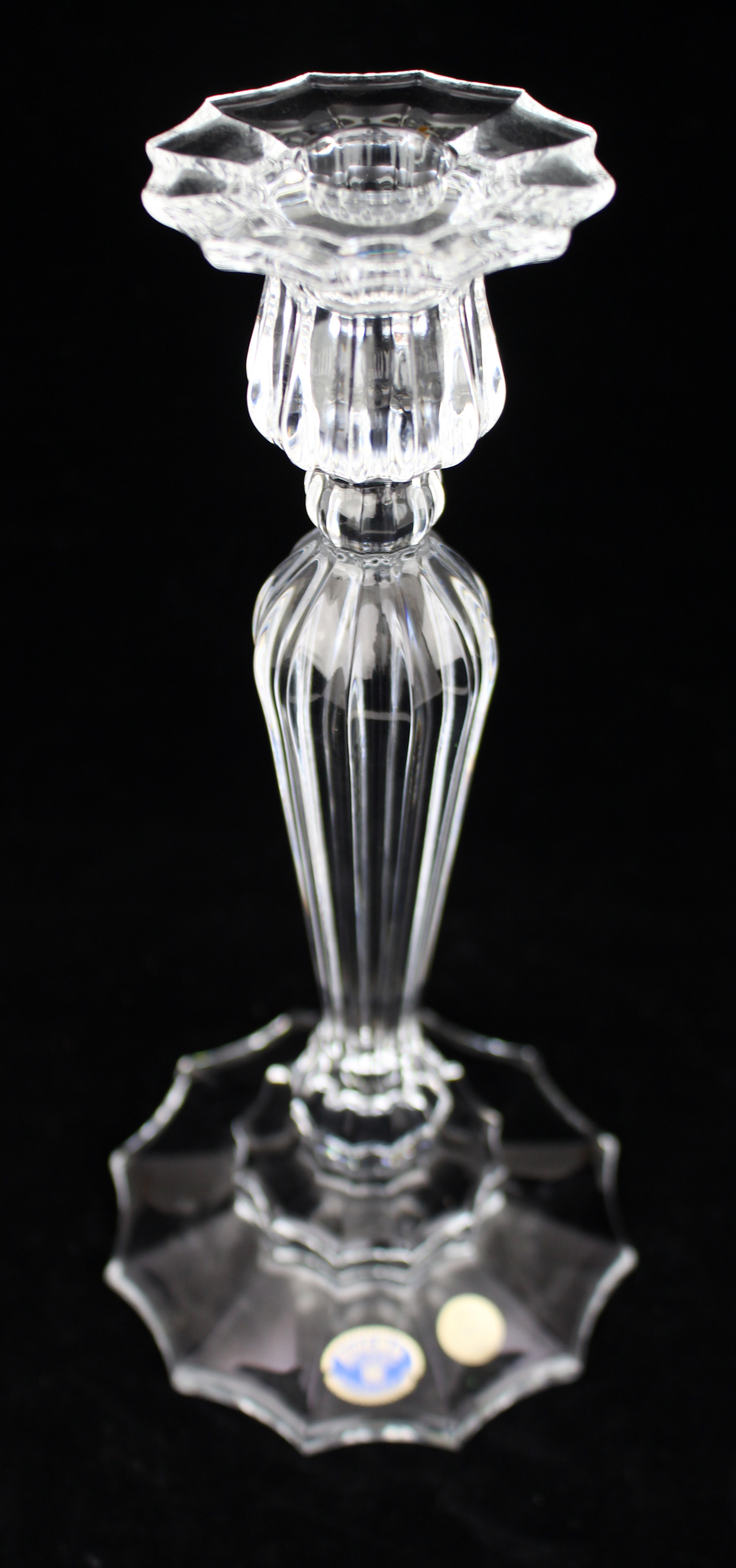 Fine Pair of Bohemia Lead Crystal Candlesticks