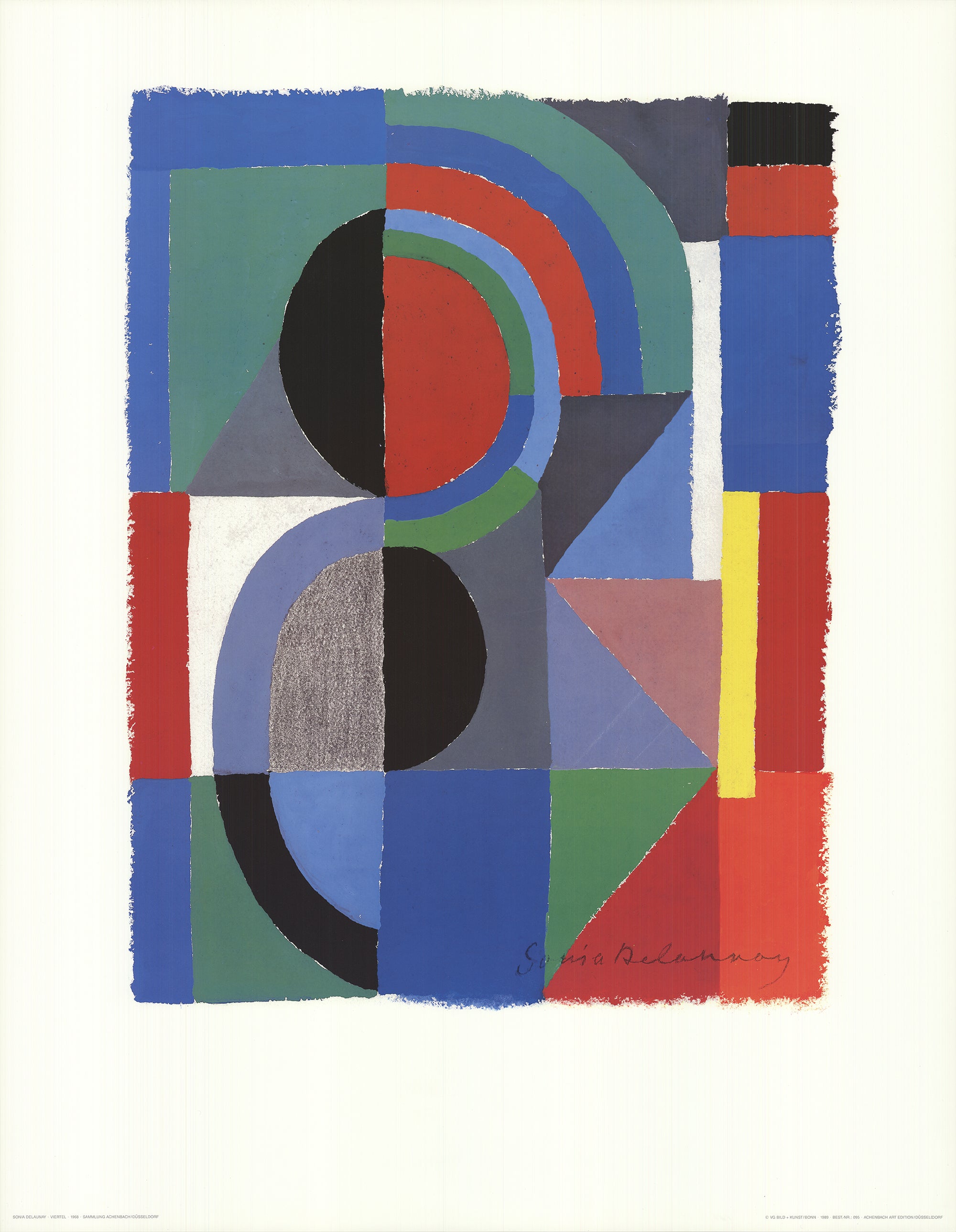 Sonia Delauney - 'Viertel'  1989 Certificate of Provenance.
