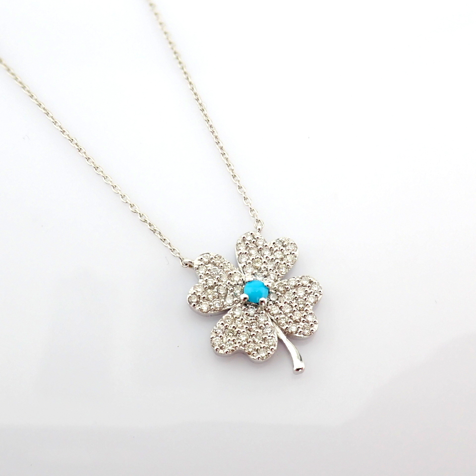 Natural Diamond 18K White Gold Necklace