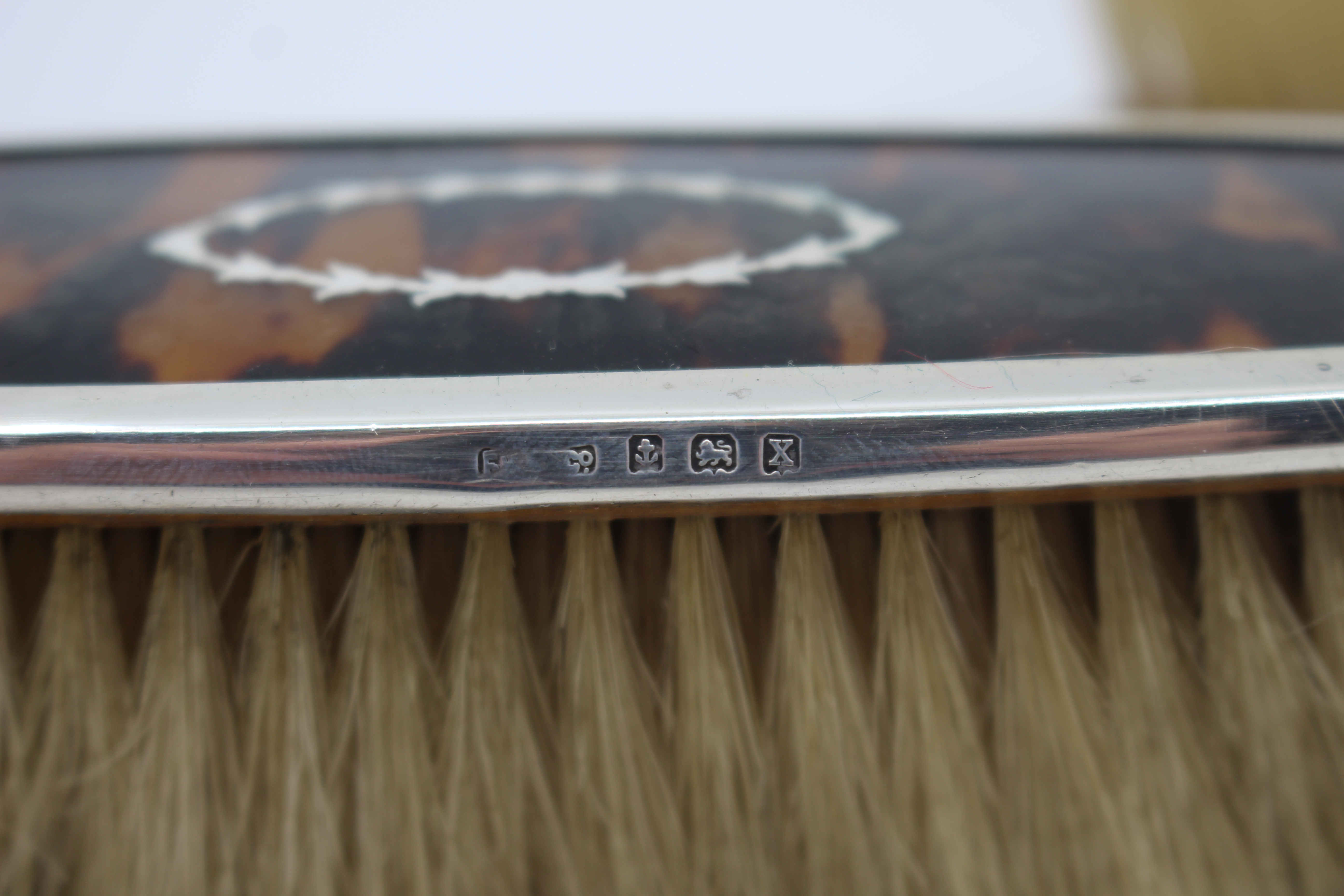 English Five Piece Silver Vanity Brush Set 1923