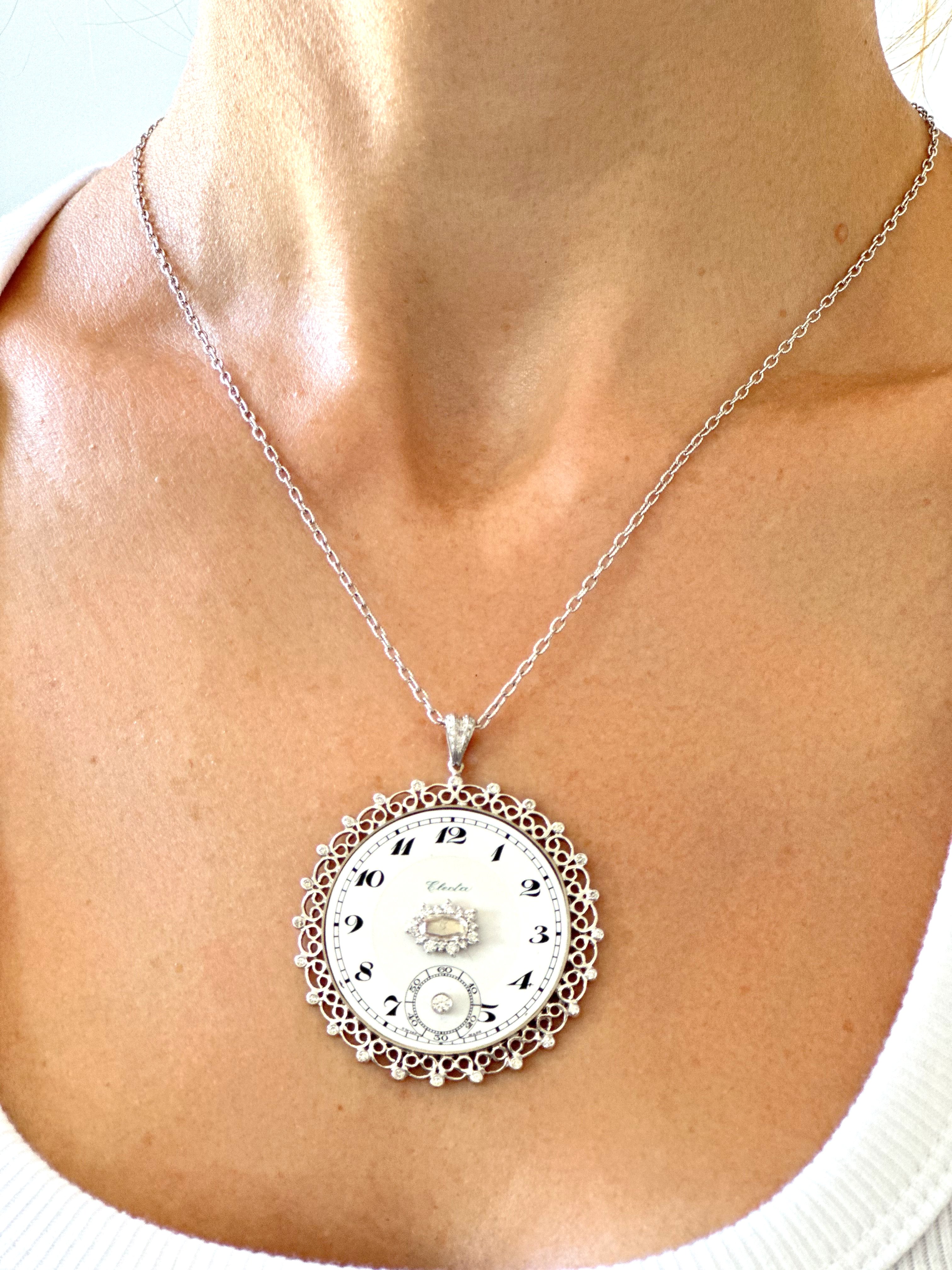 Natural Diamond 14K White Gold Necklace