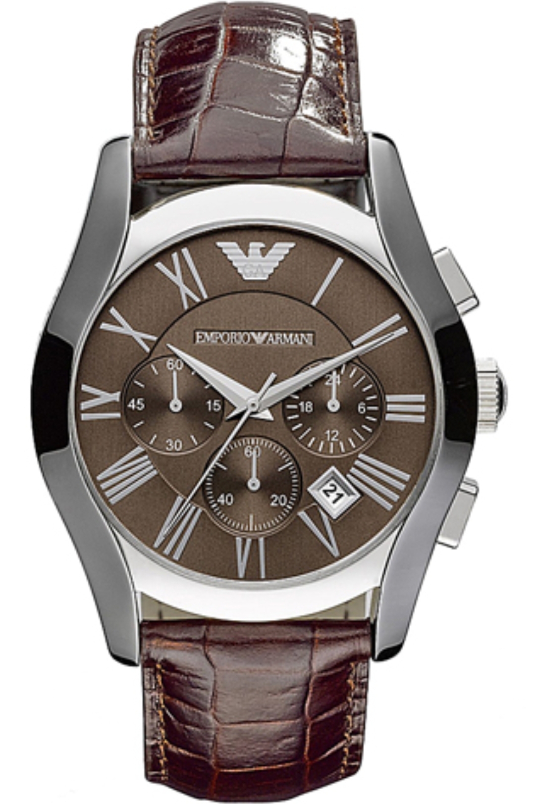 Emporio Armani AR0671 Men's Brown Leather Strap Quartz Chronograph Watch
