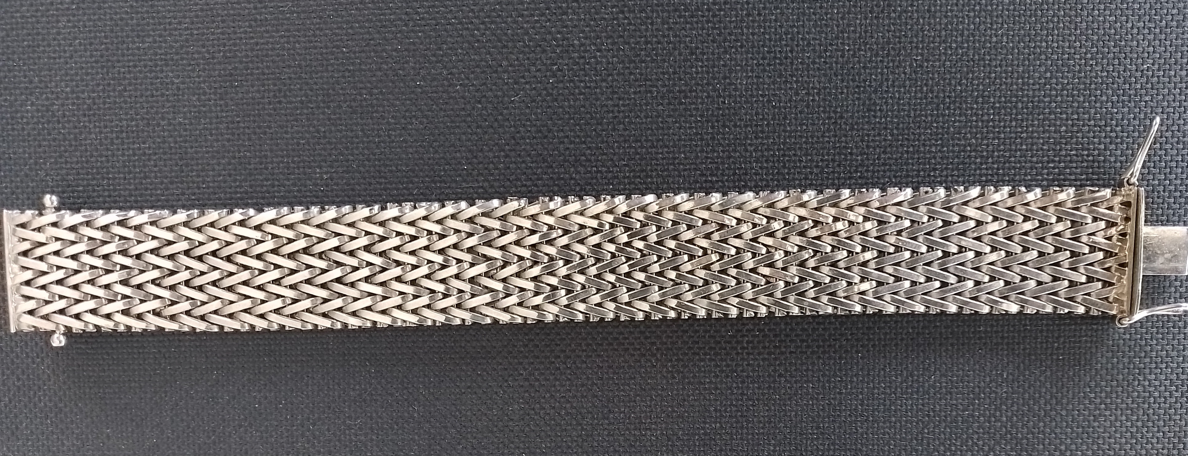Silver Heavy Duty Woven Cuff Bracelet.
