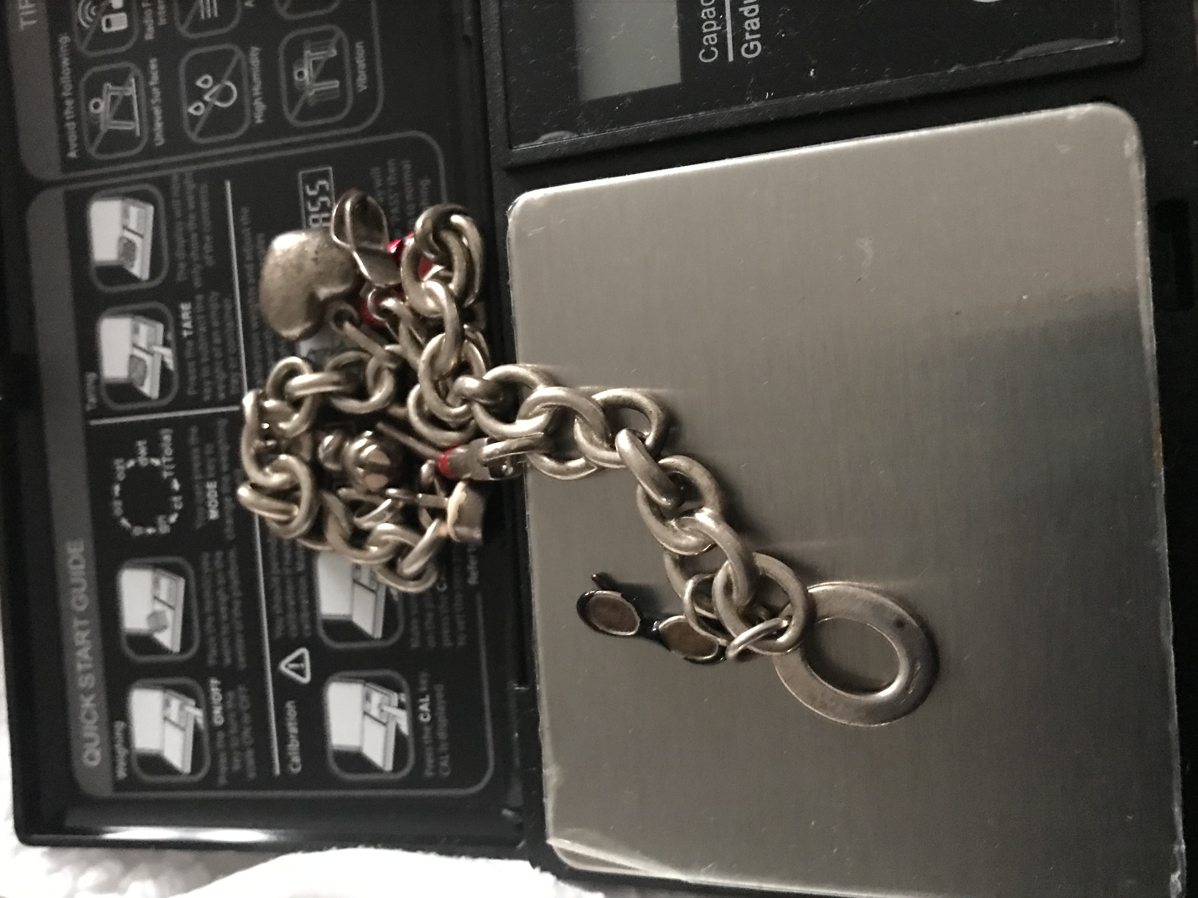 Heavy Sterling Silver 925 Charm Bracelet With Charms