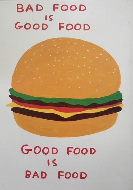 David Shrigley OBE (b 1968) ‘Bad Food Good Food’, Shrig Mini Series Offset Lithograph, Framed, Editi