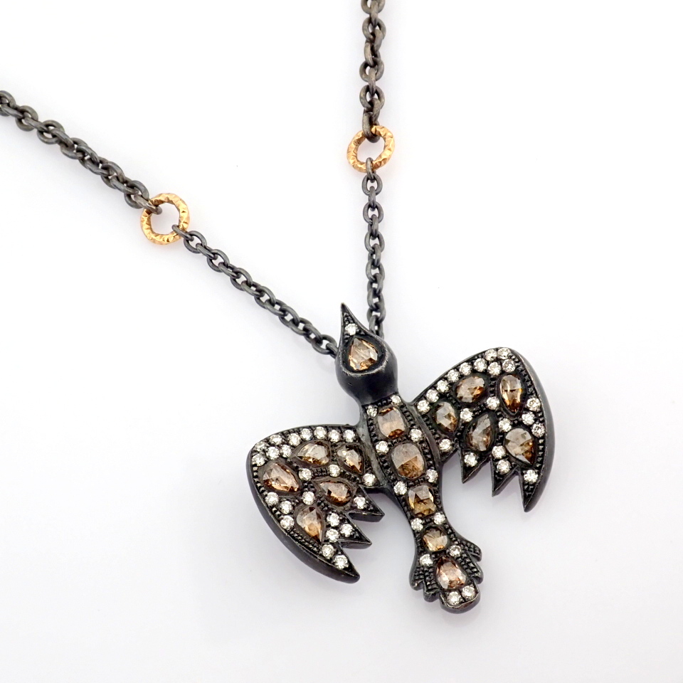 Natural Diamond 18K Rose/Pink Gold Necklace