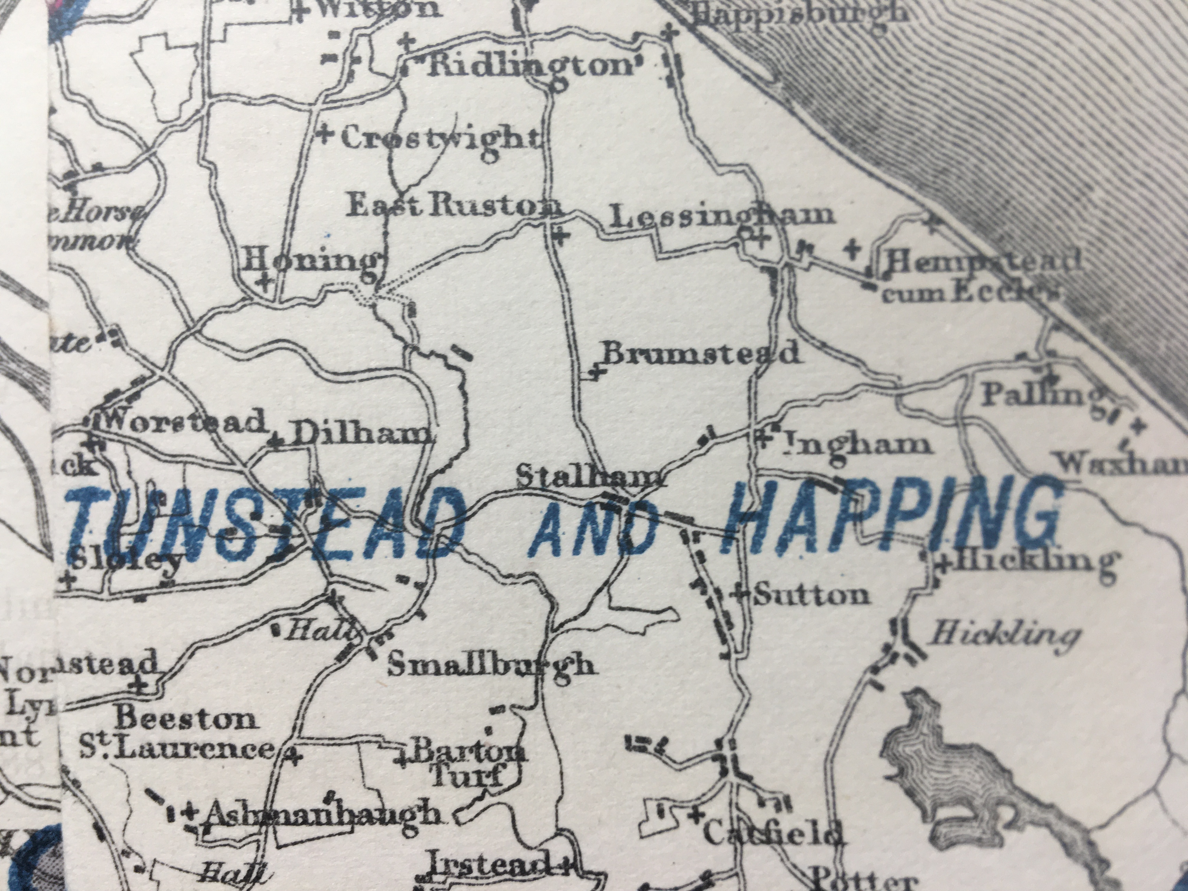 Antique 139 Years-Old Scarce Map County Norfolk 1885 Boundary Changes.