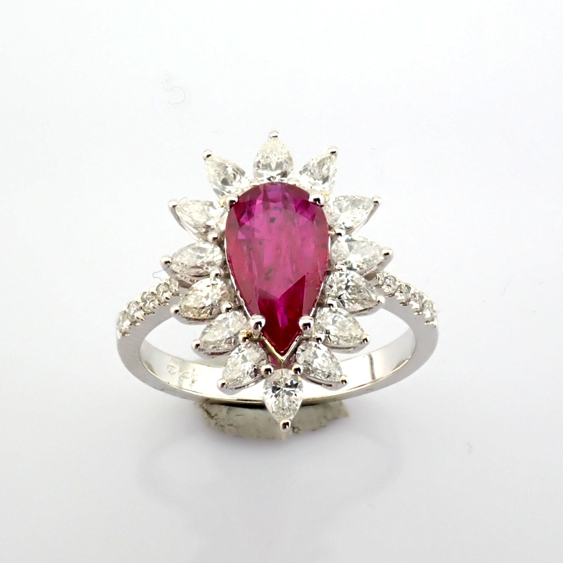 Natural Diamond 18K White Gold Ring