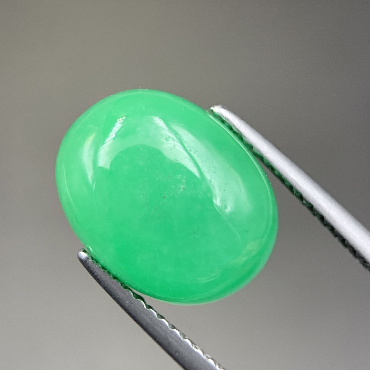 APJ-13, Apple Type Green Type B Jadeite Cabochon