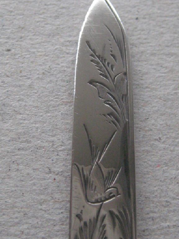 George V Mother of Pearl Hafted Silver Bladed Folding Fruit Knife, Birmingham 1919