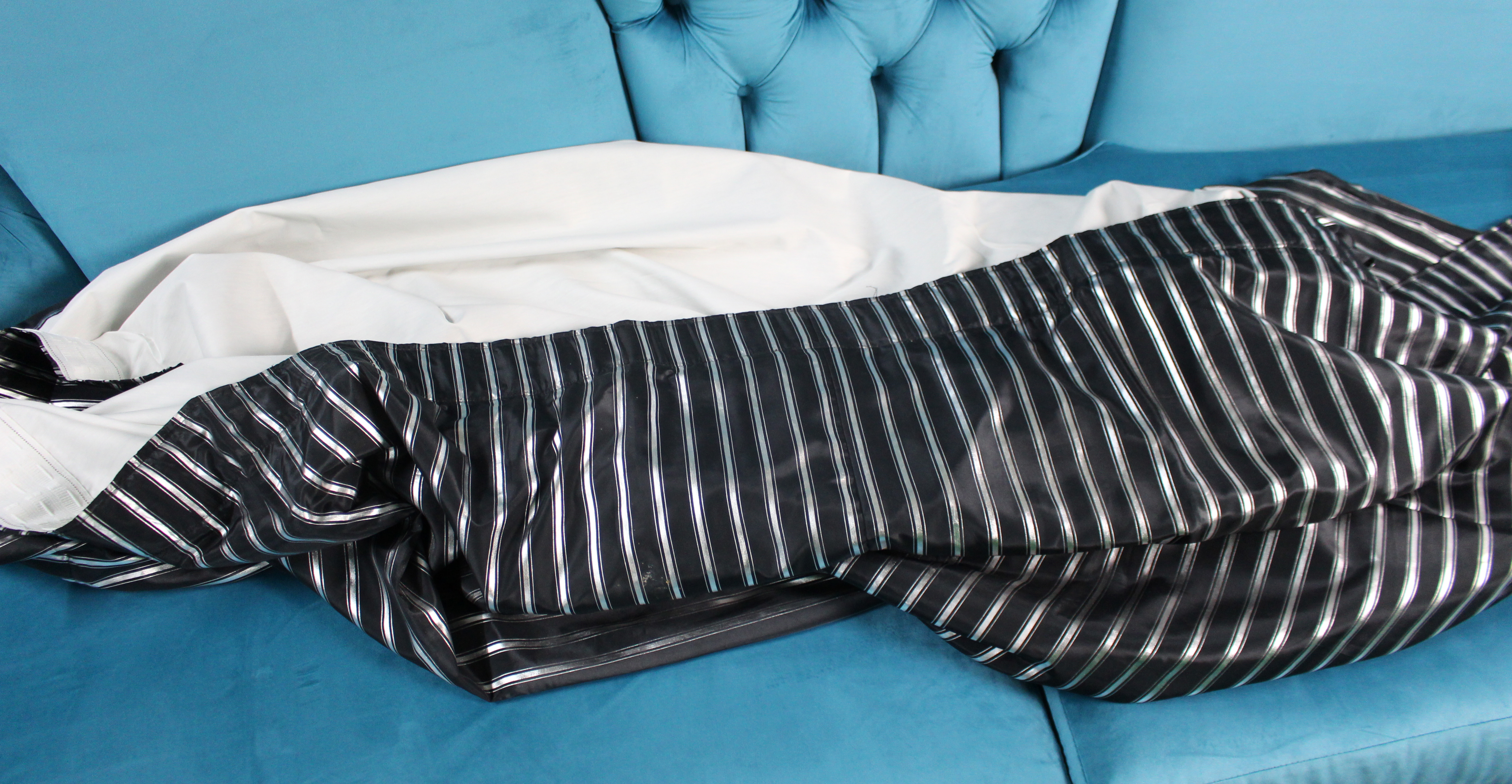 Single Black & Silver Curtain