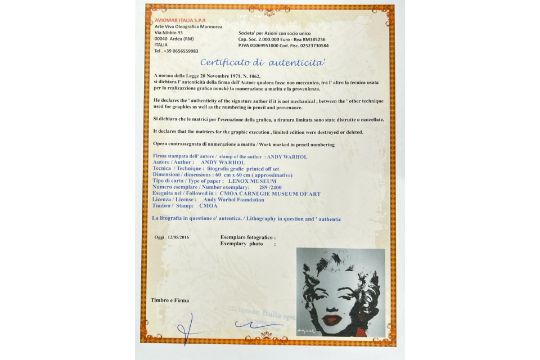 After Andy Warhol (1928-1987) 'Marilyn Monroe'