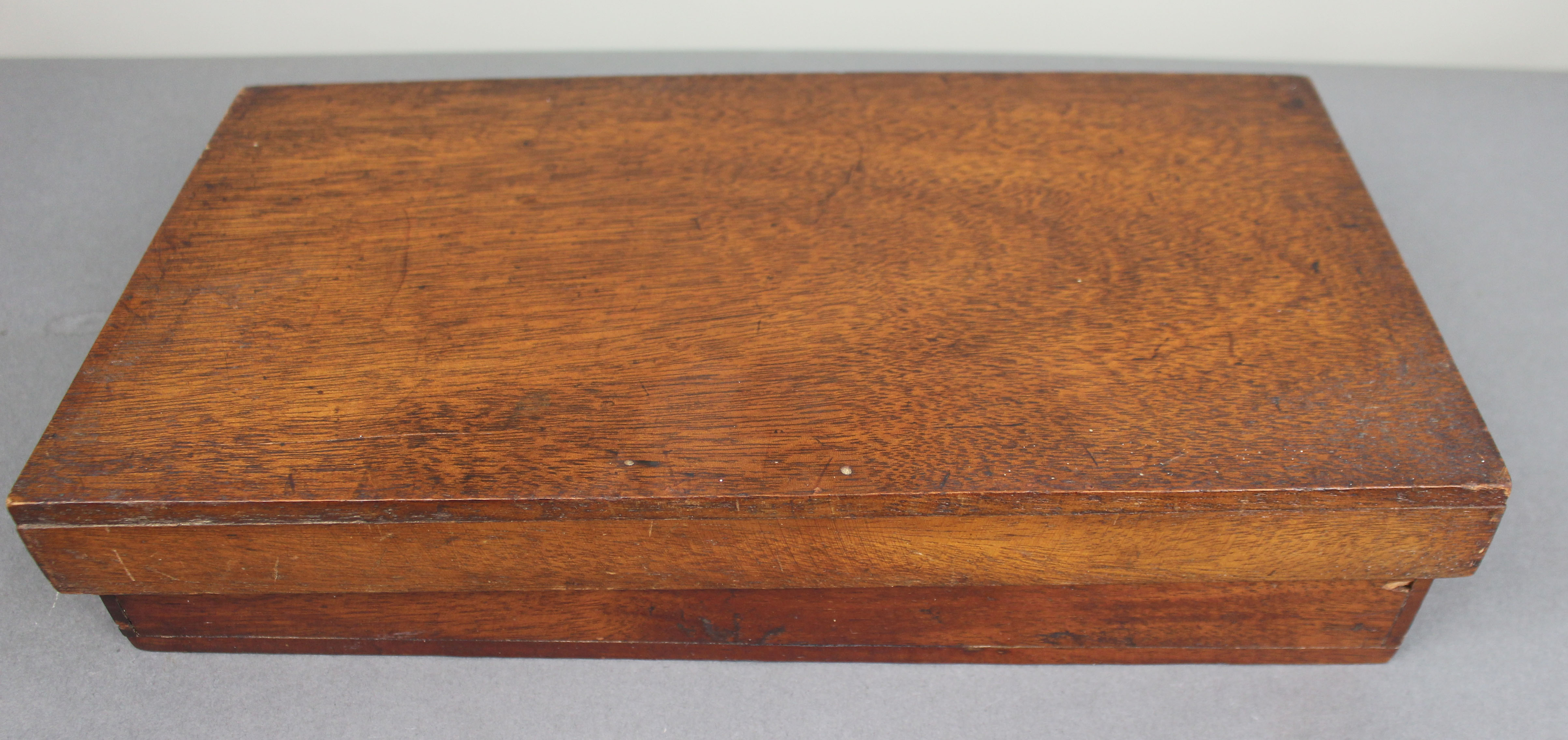 Antique Wooden Sewing Bead Work Box with Contents