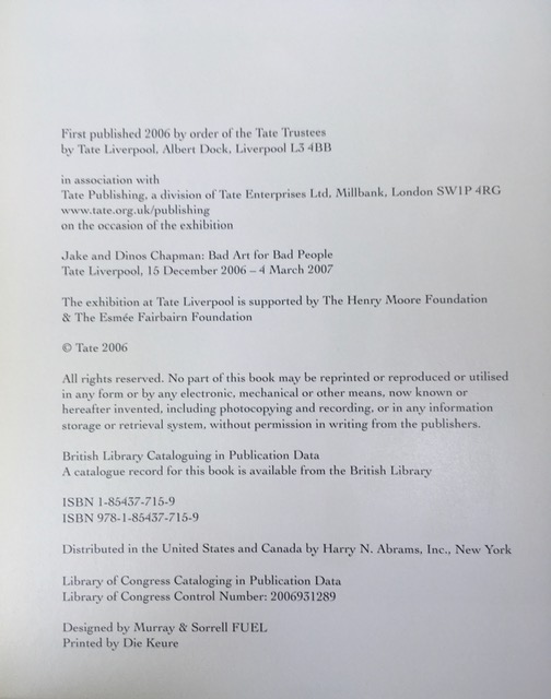 Jake and Dino Chapm (b 1962-66)’Bad Art For Bad People’, 1st Ed, Out of Print, Hardcover, 2006