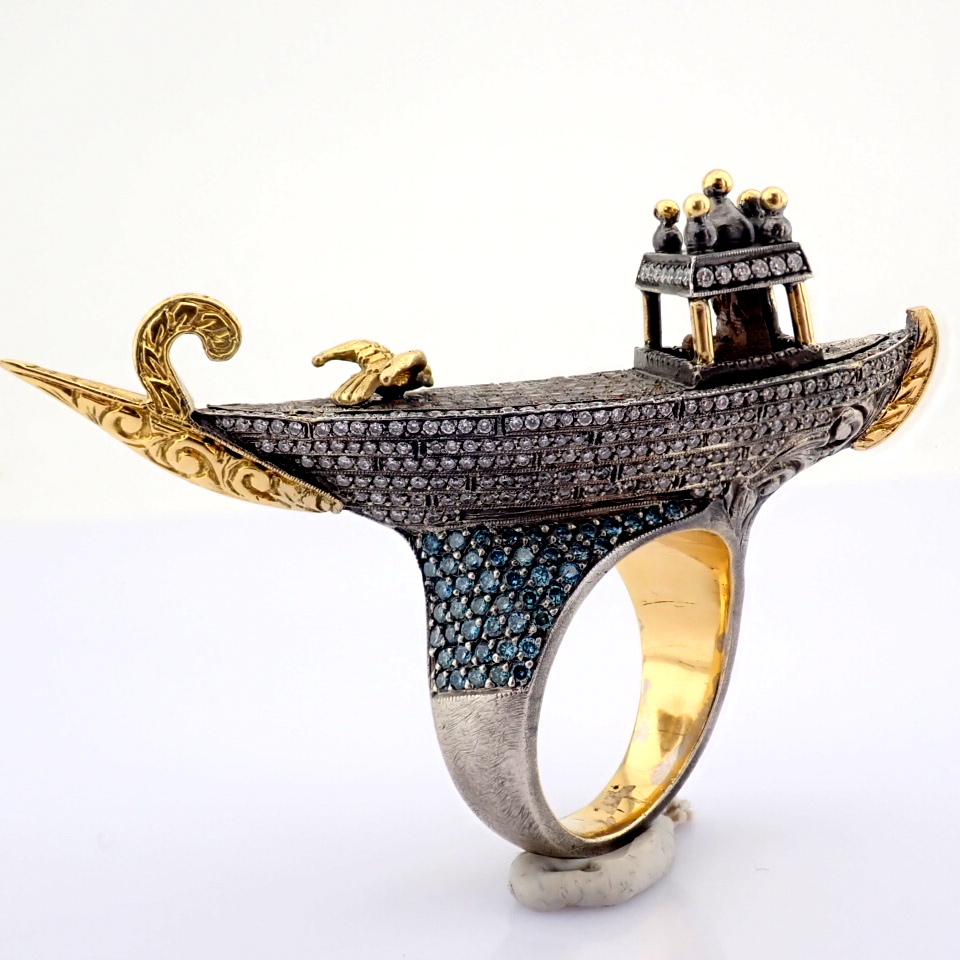 Natural Diamond 18K Yellow Gold Ring