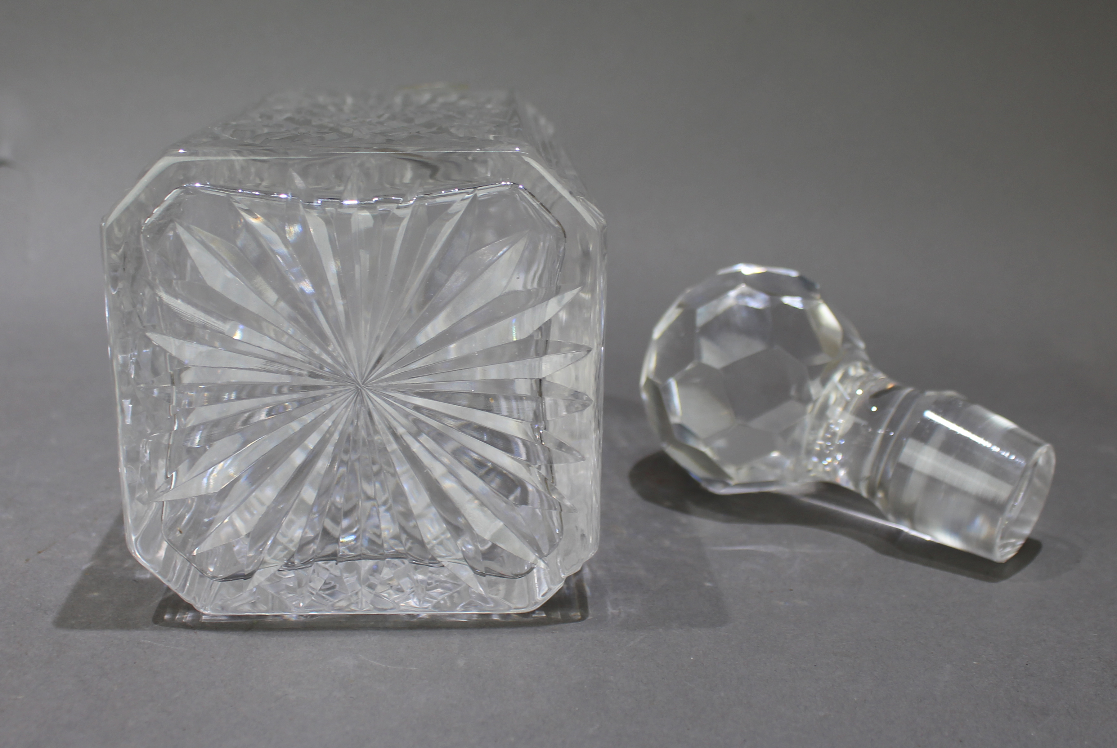 Vintage Cheviot British Crystal Square Shaped Spirit Decanter