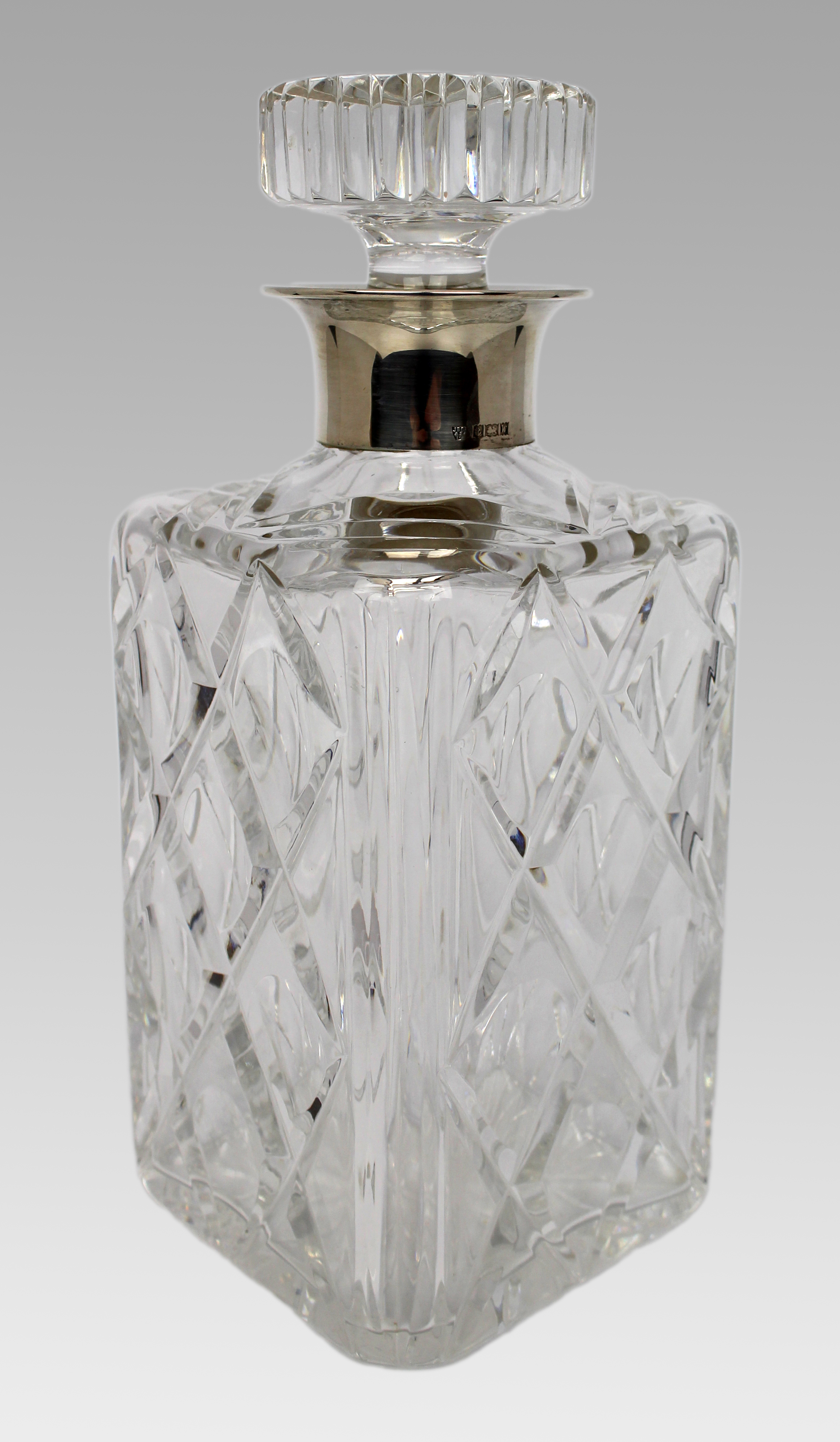 Cut Glass Silver Mounted Decanter