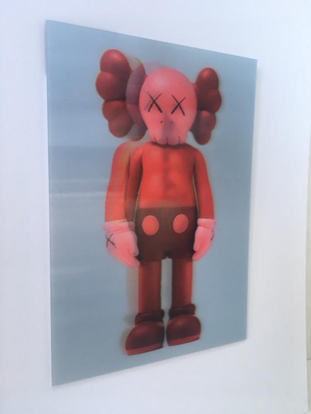Kaws (b.1974) Import, 3D Lenticular Image Flayed Companion In Blush, Exhibition At NGV, Framed, 2019