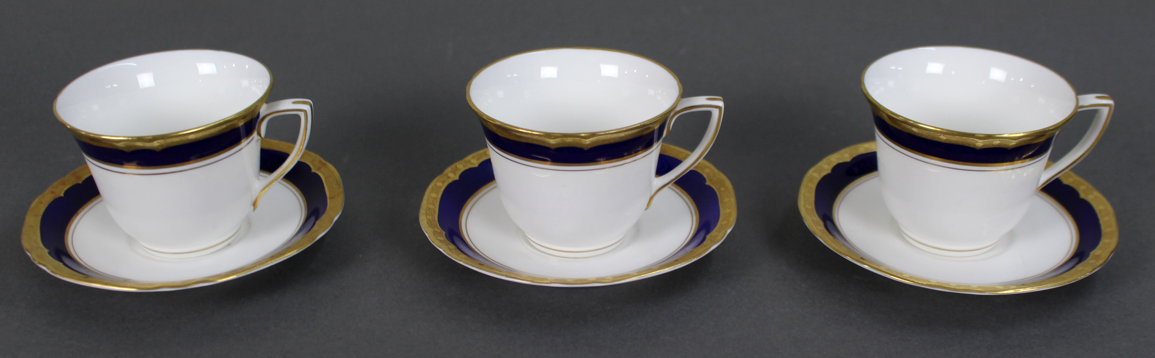 Collection of 3 Royal Worcester Aston Demitasse Cups & Saucers