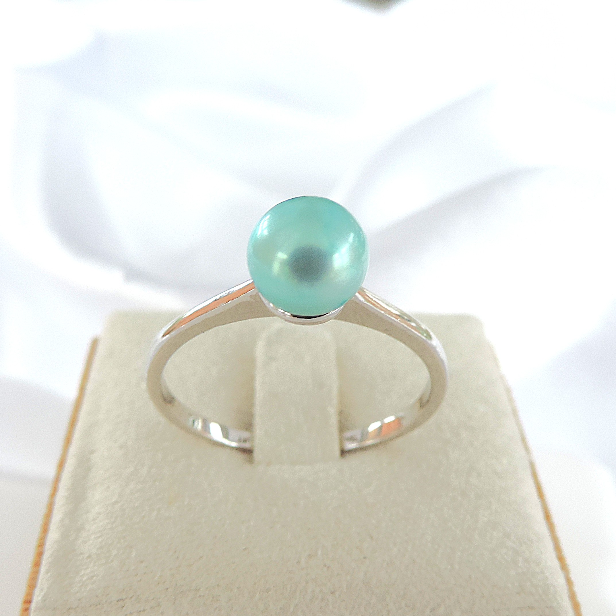 925 Silver Cultured Pearl Ring 'New'