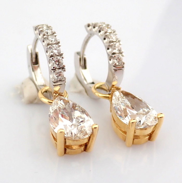 Pear Cut Lab-Grown Diamond Earring - 3.85 Total Carat (IGI Certified)