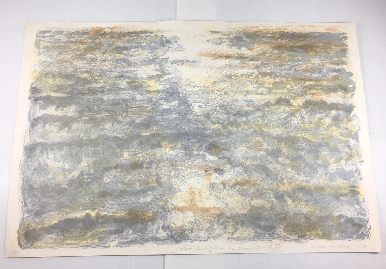 Linda Beckett Very Rare (x/30) Curwen Printed Last Sunlight On The Sea For Jane Free Post In UK