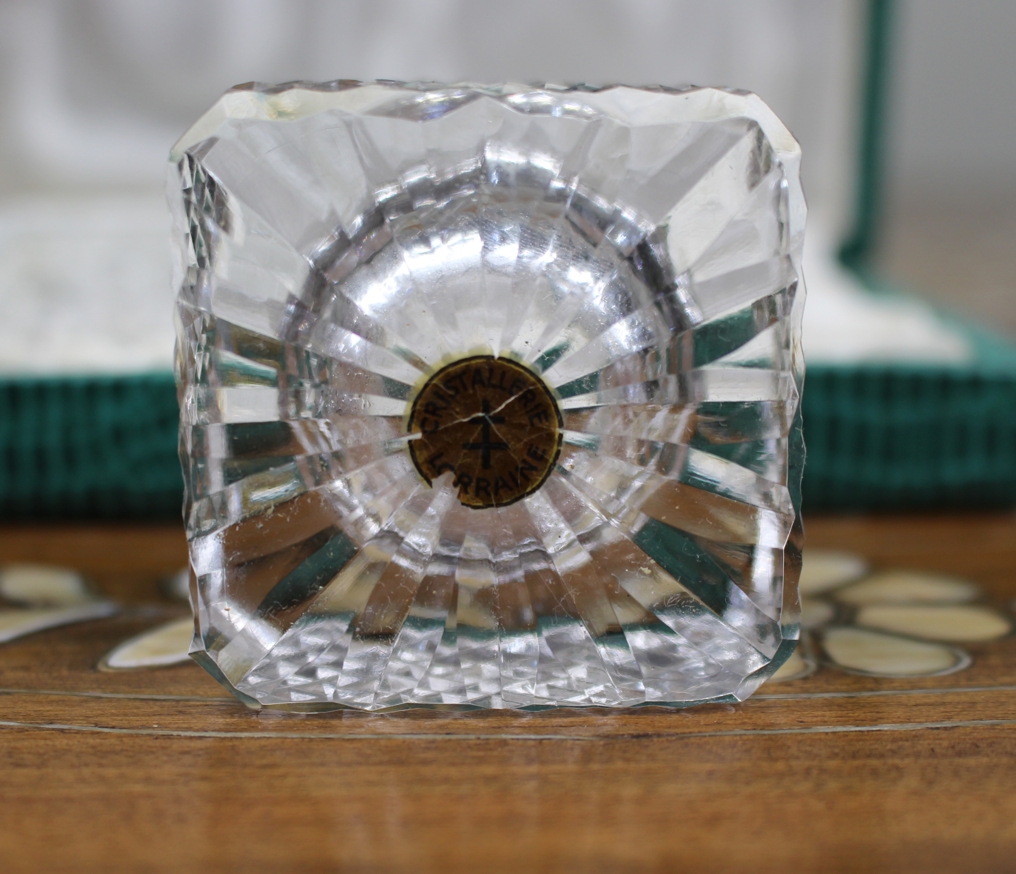 Cased Vintage French Cut Crystal Open Salts by Cristallerie Lorraine