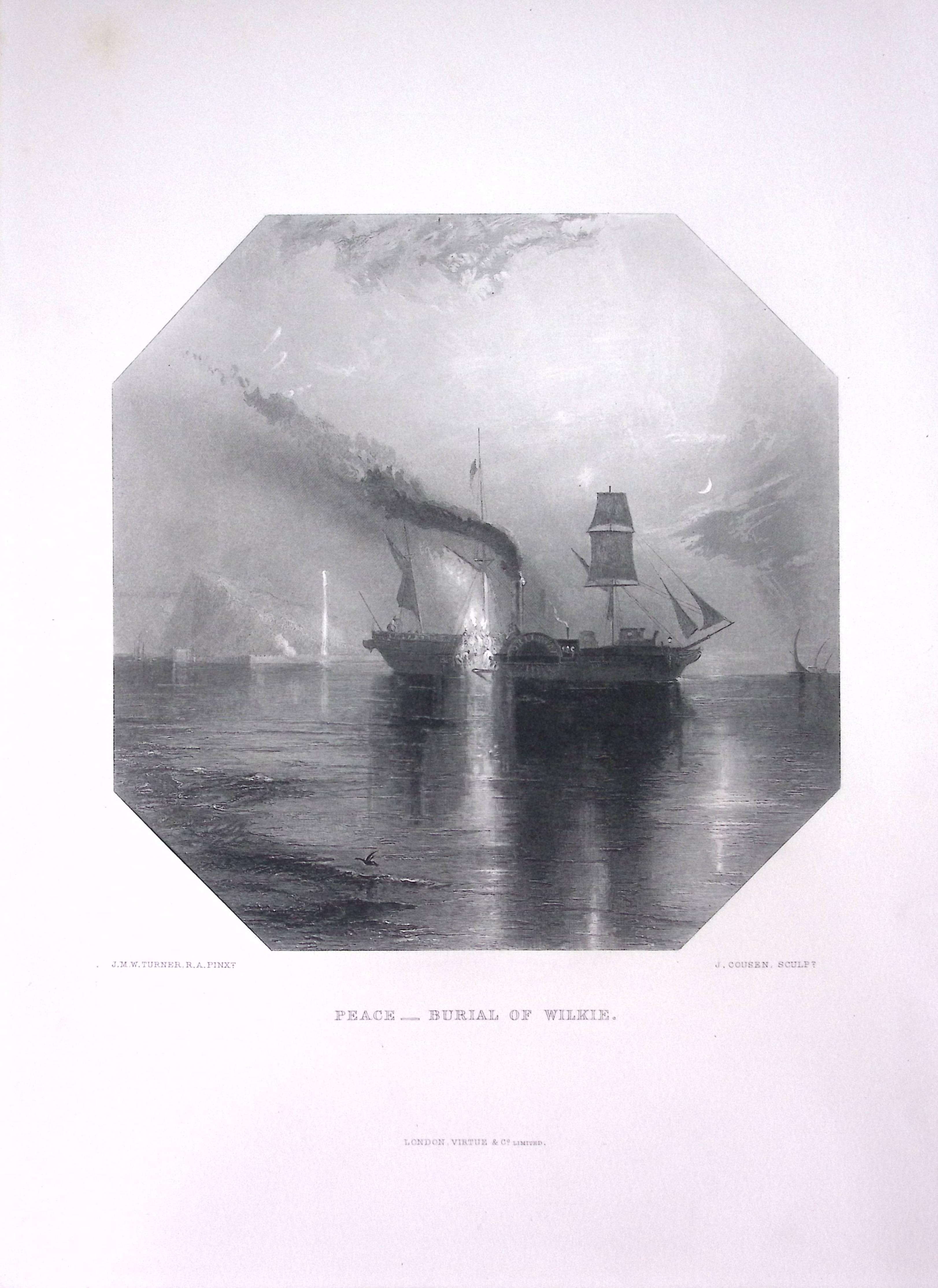 J.M.W Turner Burial of Sir David Wilkie Antique Steel Engraving-8-TR