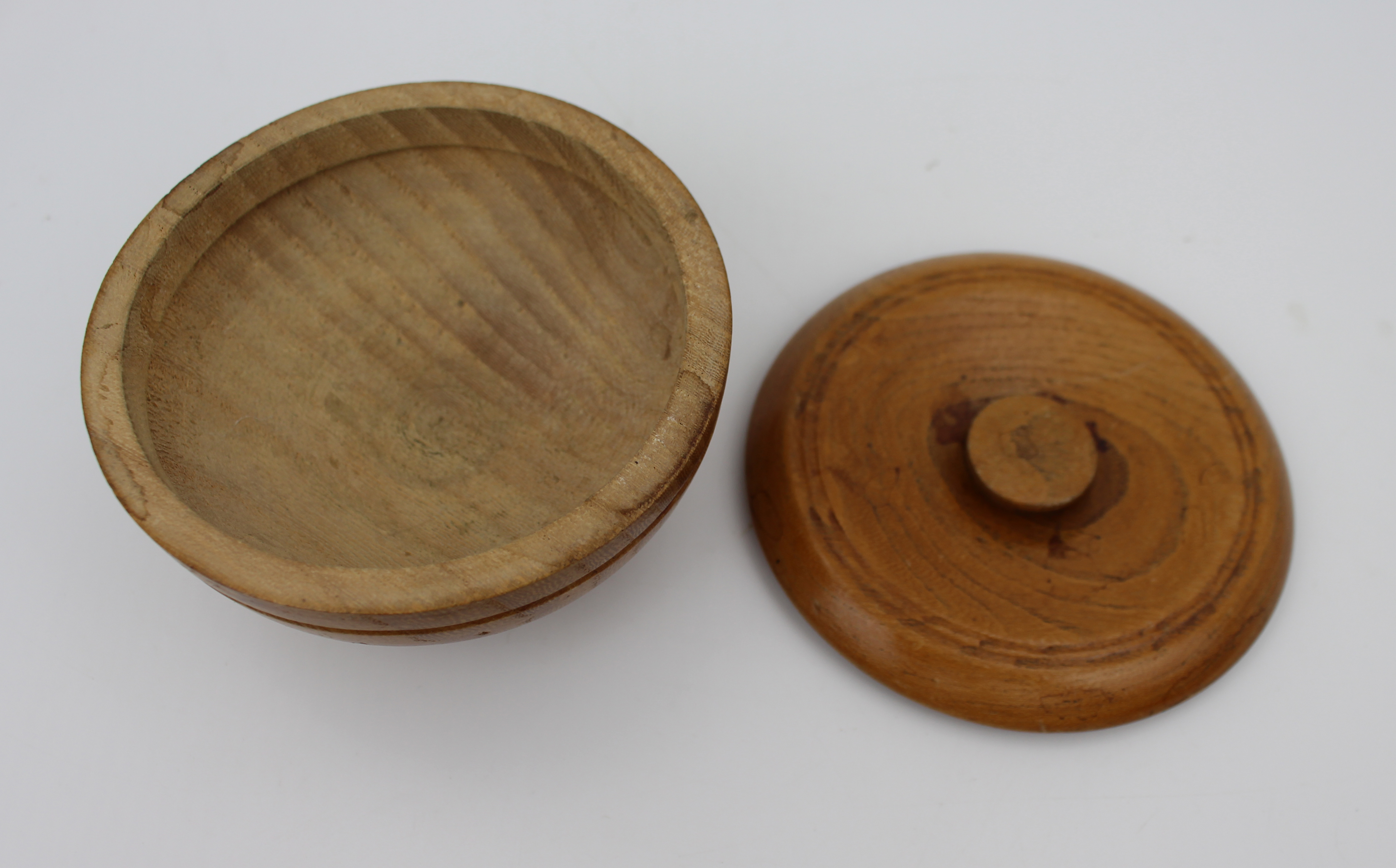 Small Turned Wooden Lidded Pot – Signed 'Atkinson'