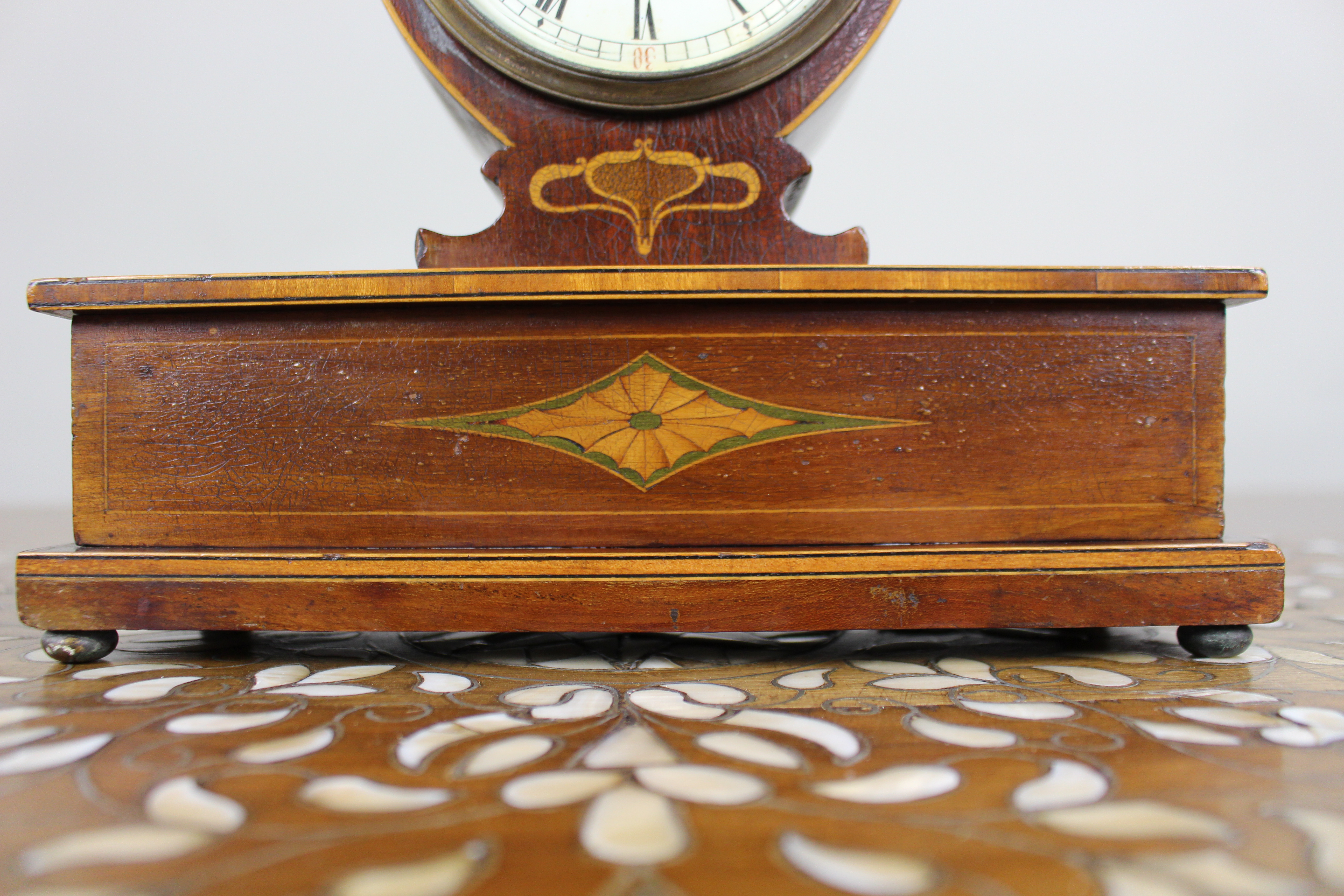 Elegant Inlaid Mahogany Mantel Clock by Wray, Son & Perry c.1900