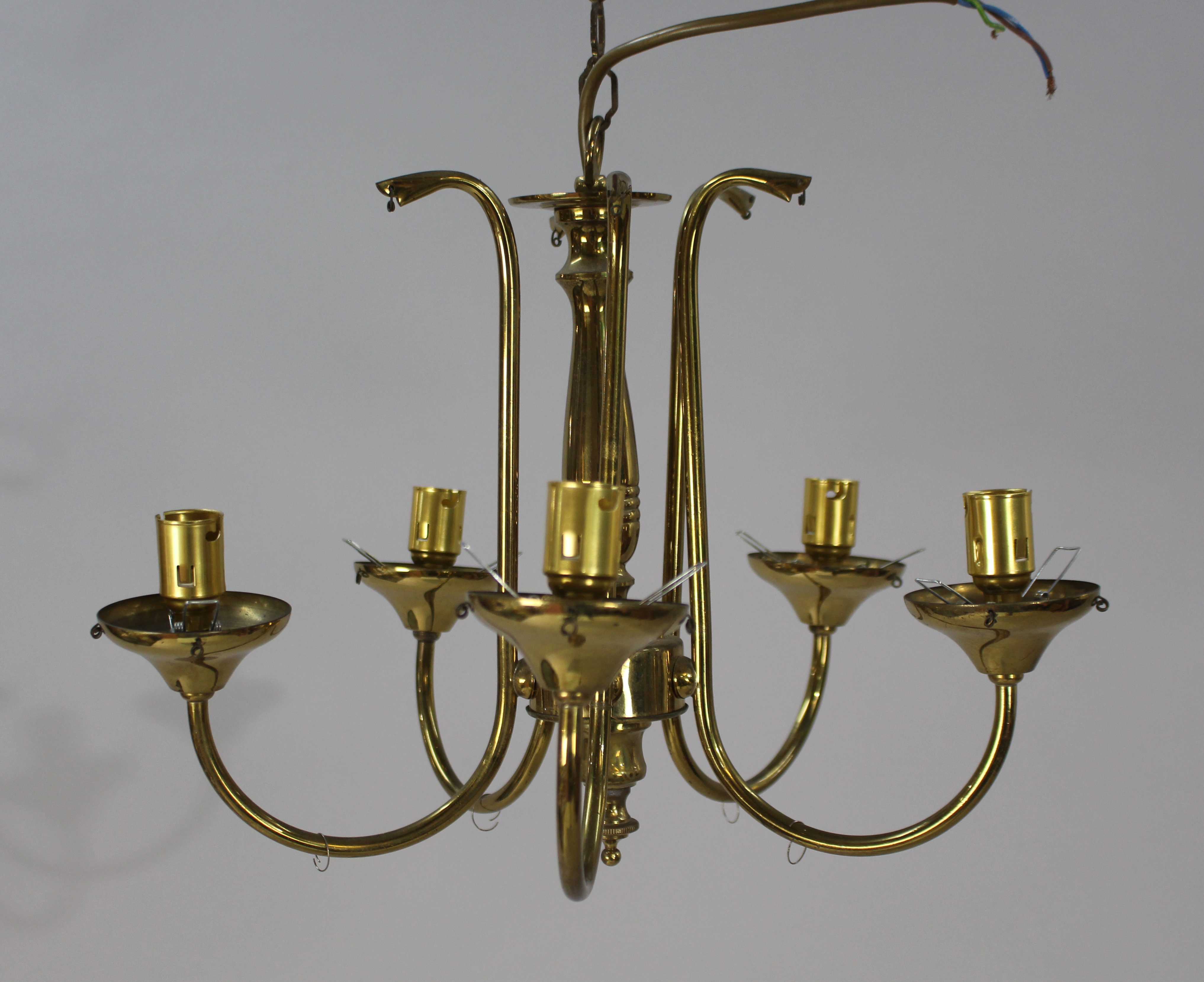 Vintage Five Light Brass Chandelier