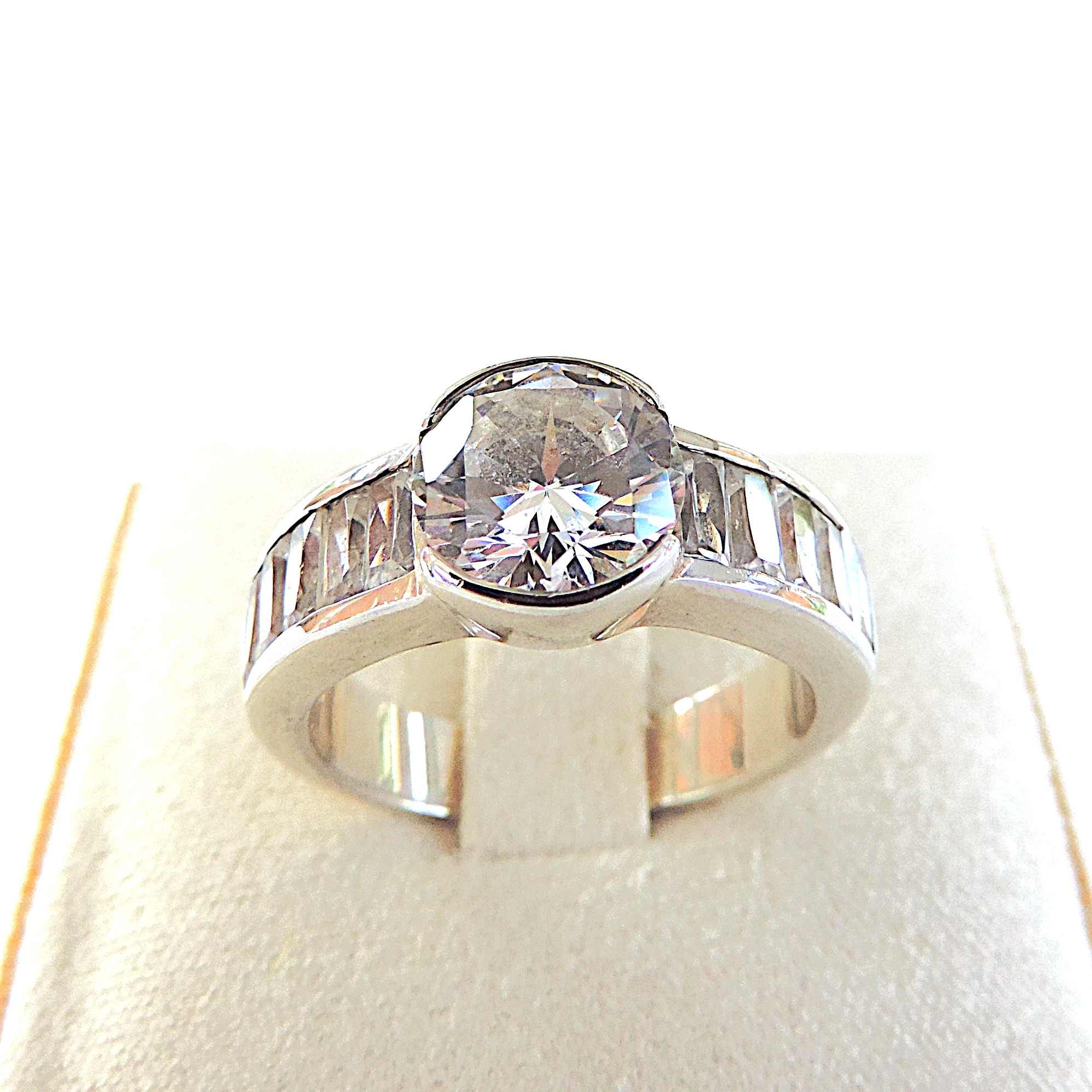 925 Silver 4.5 Carat Moissanite Gemstone Ring