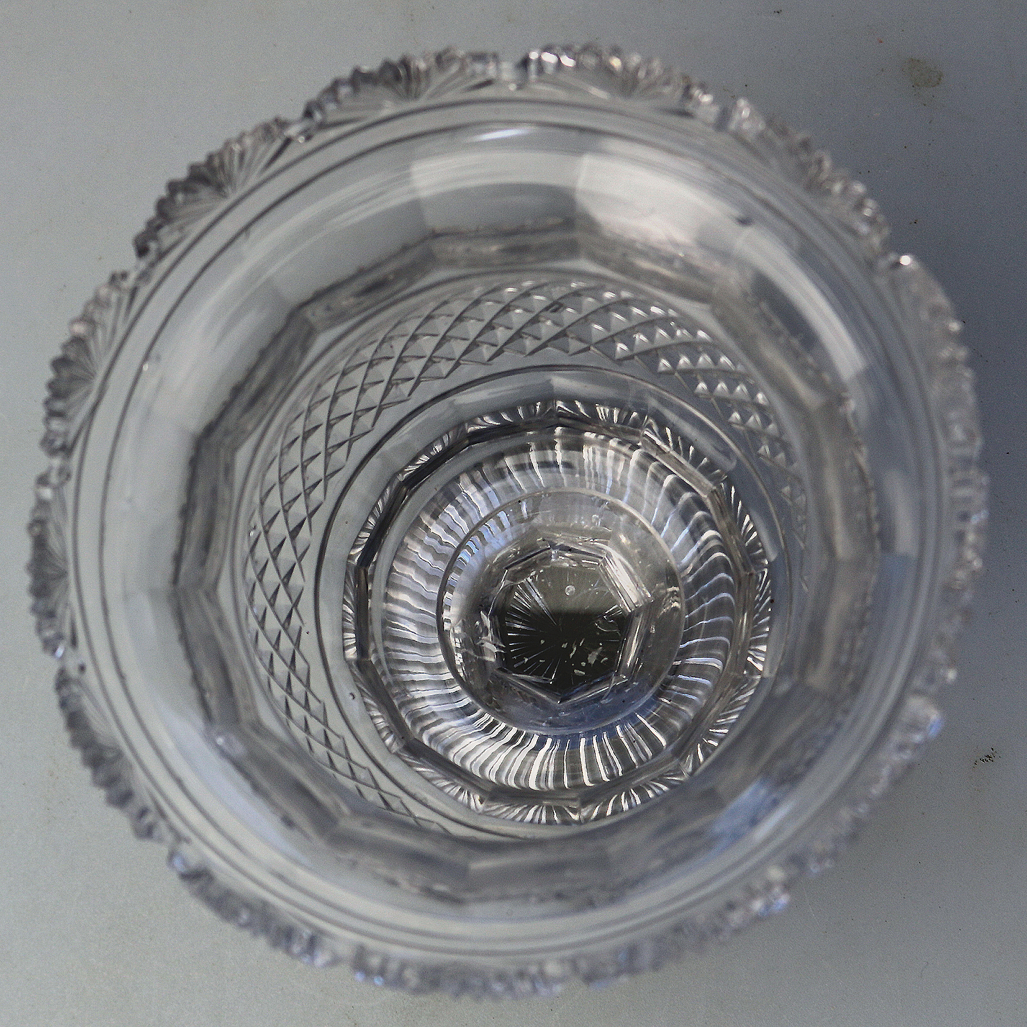 A Superb Antique Late Georgian Irish Cut Glass Bonbonniere C.early 19thC