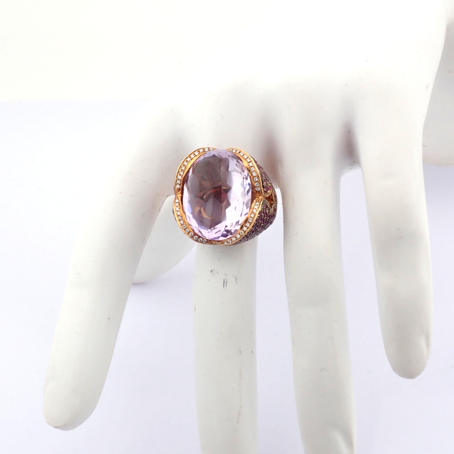 Natural Diamond 18K Rose/Pink Gold Ring
