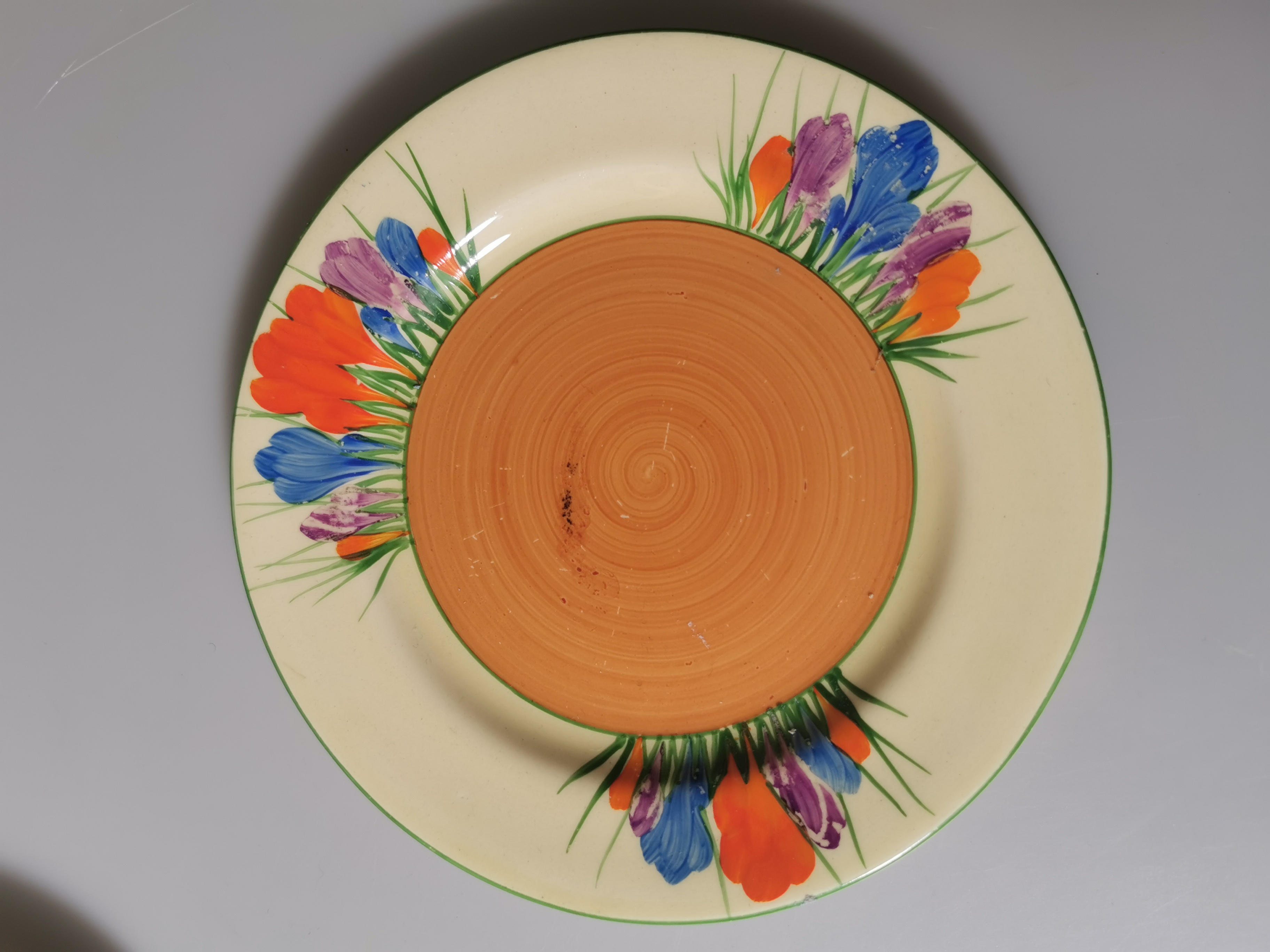Clarice Cliff “Crocus” Cup, Saucer & Tea Plate Trio